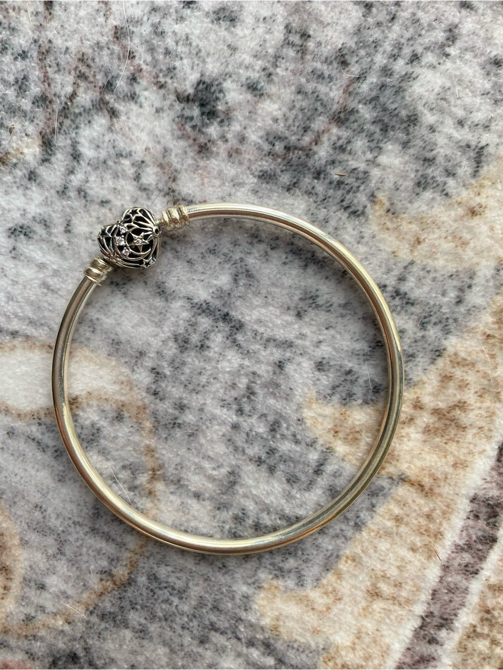 Pandora Silver Filigree Heart Bangle Bracelet - Silver